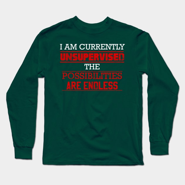 I Am Currently Unsupervised Long Sleeve T-Shirt by ckandrus